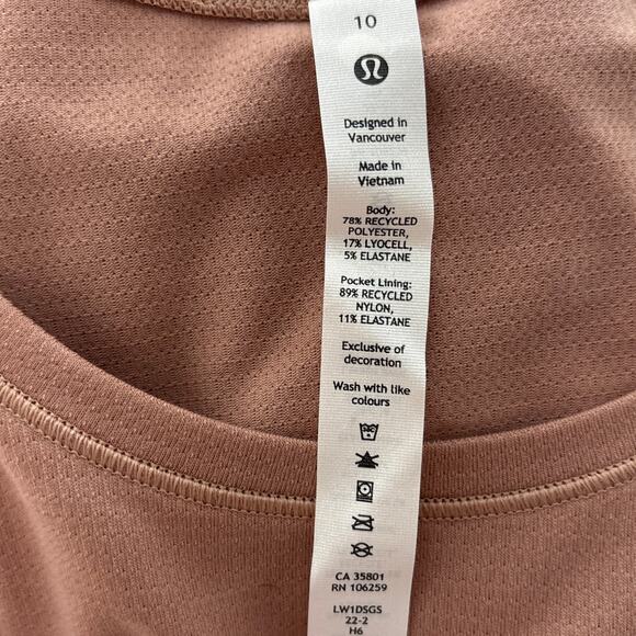 Lululemon Pink Clay Dark Oxide Cap Short Sleeve Hiking Tank Top - Picture 11 of 11